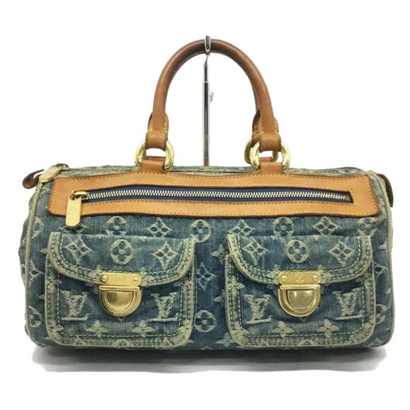 Authentic LOUIS VUITTON Monogram Denim Neo Speedy 30 Blue Handbag Shoulder Bag - Picture 2 of 16